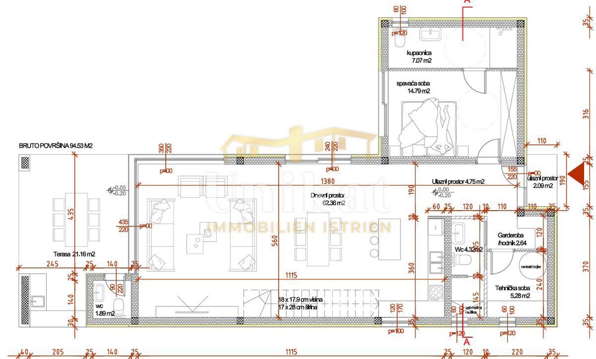 Hiša z veliko strešno teraso in bazenom